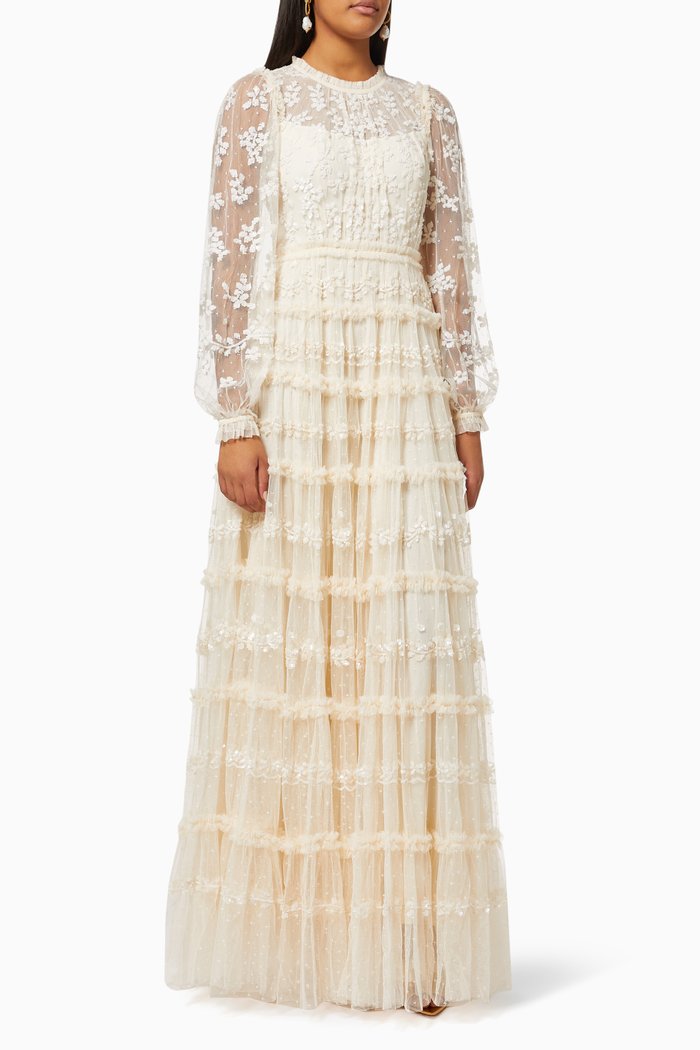 

Eve Sequin Gown in Kisses Tulle, Neutral