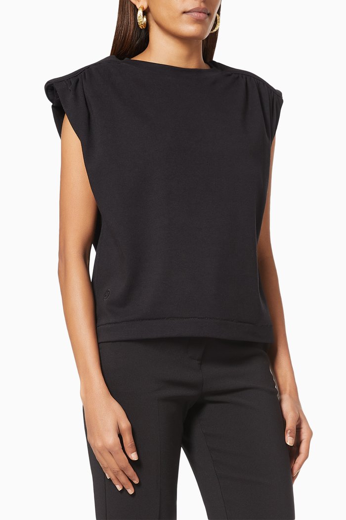 

Verona O-Neck Organic Cotton Top, Black