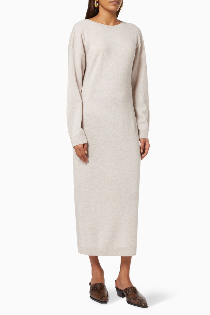

Valcyrie Sweater Dress in Wool & Cashmere, Neutral