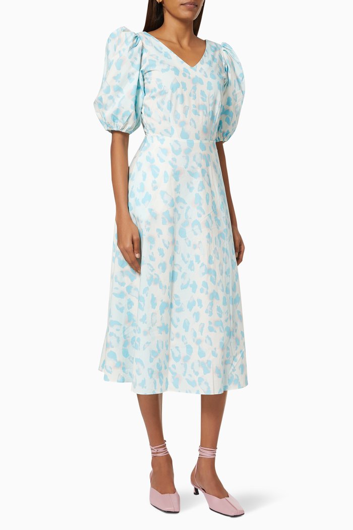 Taylor Animal Dots Print Dress, Blue