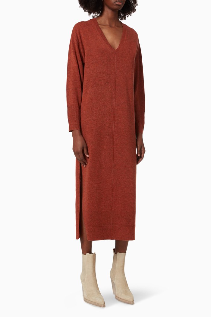 

Nova Dress in Merino Wool Knit, Brown