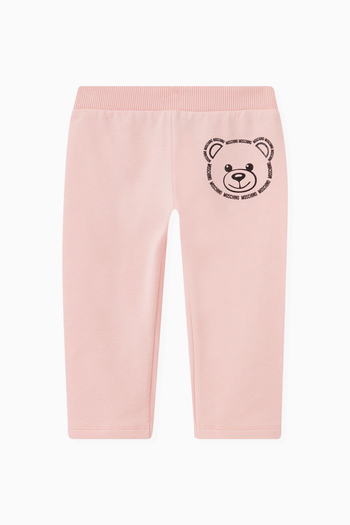 

Teddy Bear Logo Pants in Fleece, Pink