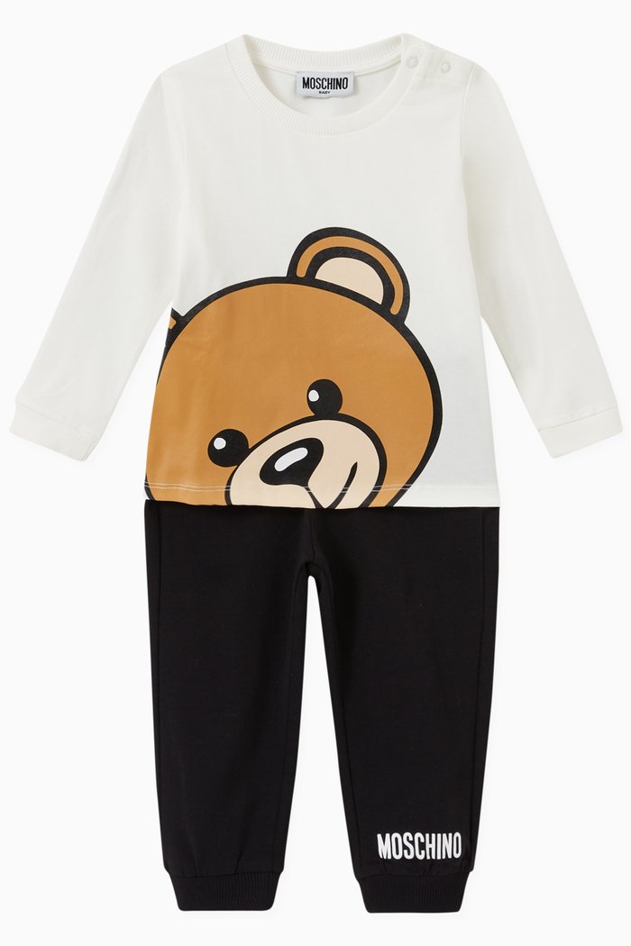 

Teddy Bear Print T-shirt & Pants, Set of 2 in Cotton, Multicolour