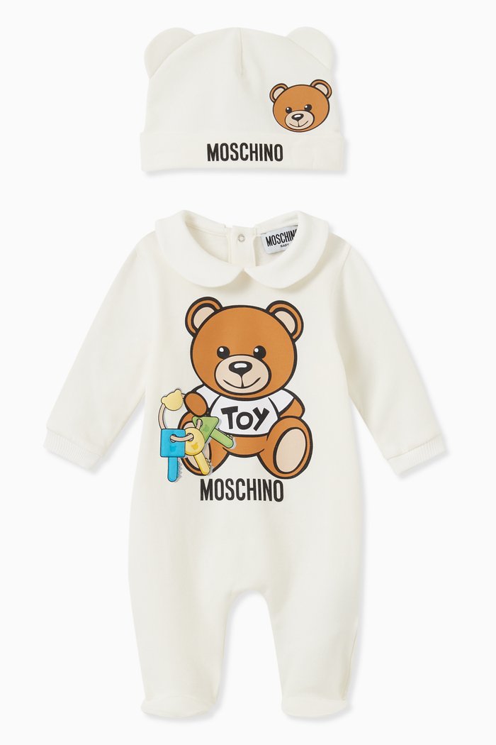 

Toy Keys Teddy Babysuit & Hat Set, White