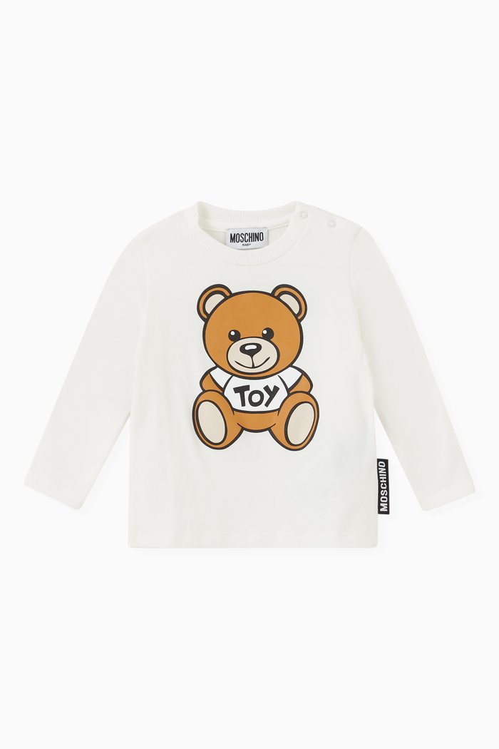 

Teddy Bear Print T-shirt in Cotton, White