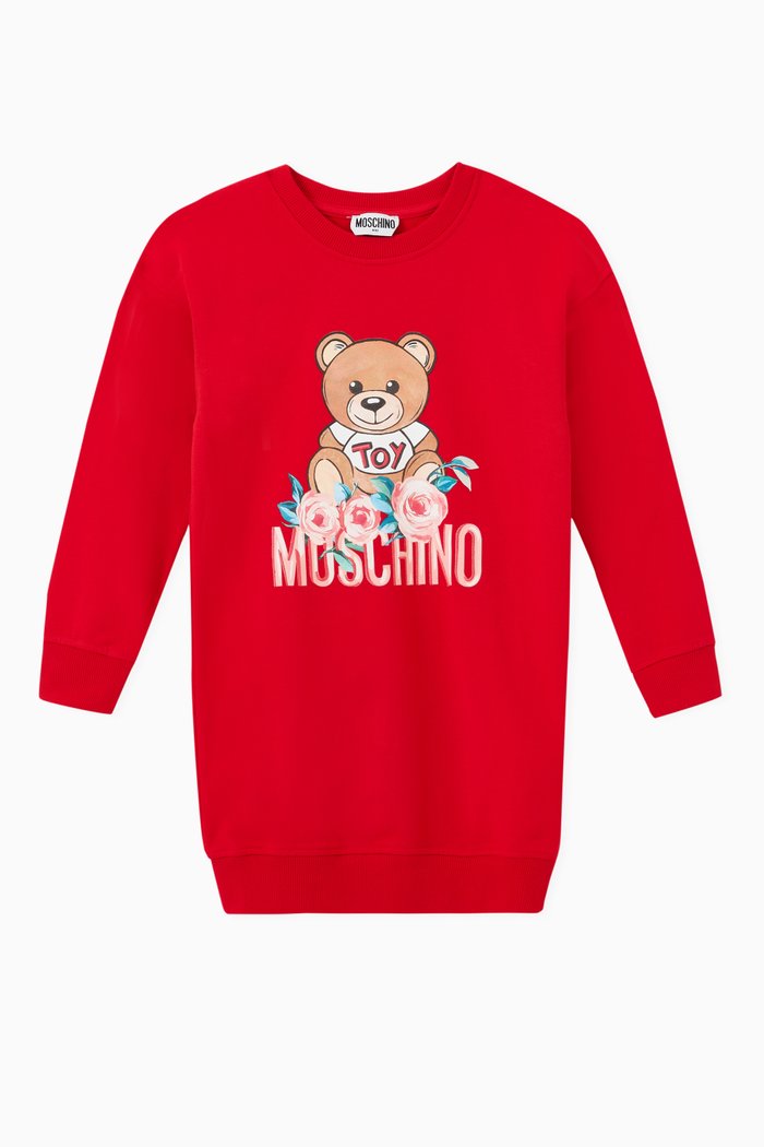 

Roses Teddy Bear Dress in Fleece, Red