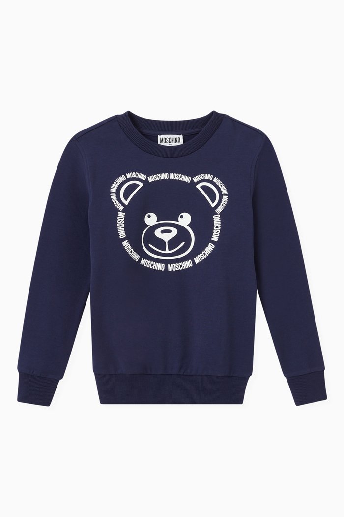 

Teddy Bear Logo Sweatshirt in Cotton, Blue
