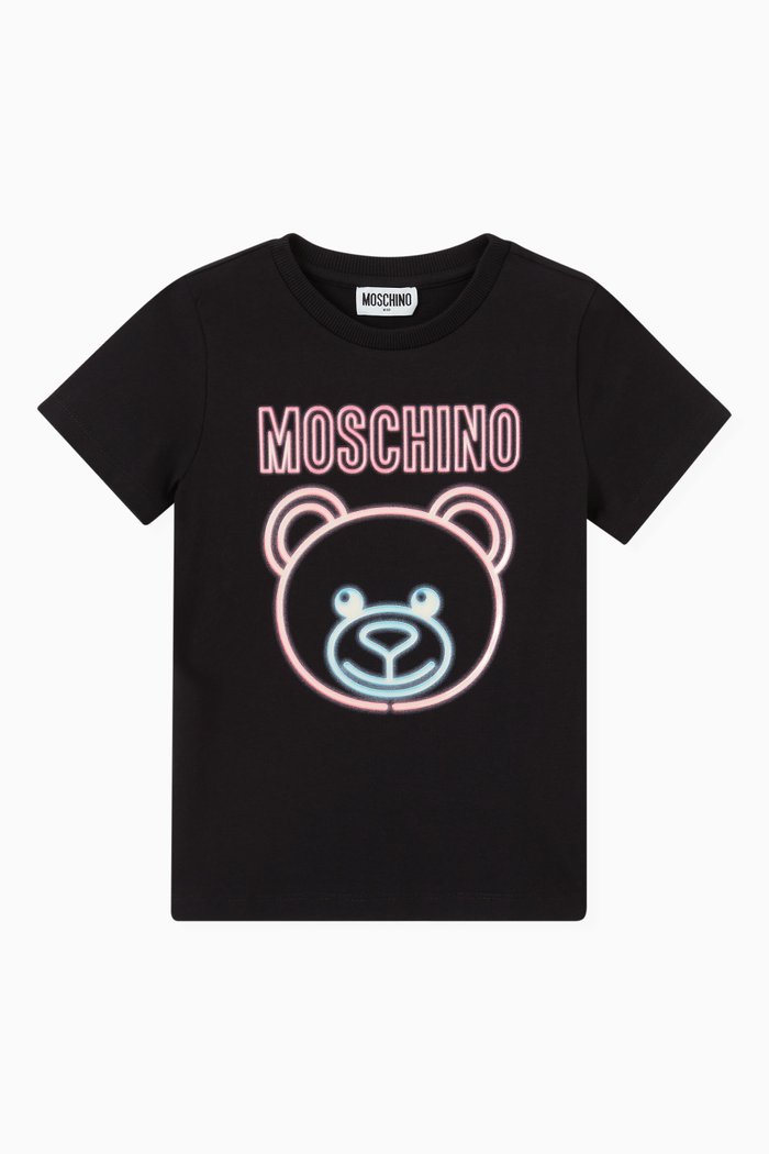 

Neon Teddy Bear T-shirt in Cotton, Black