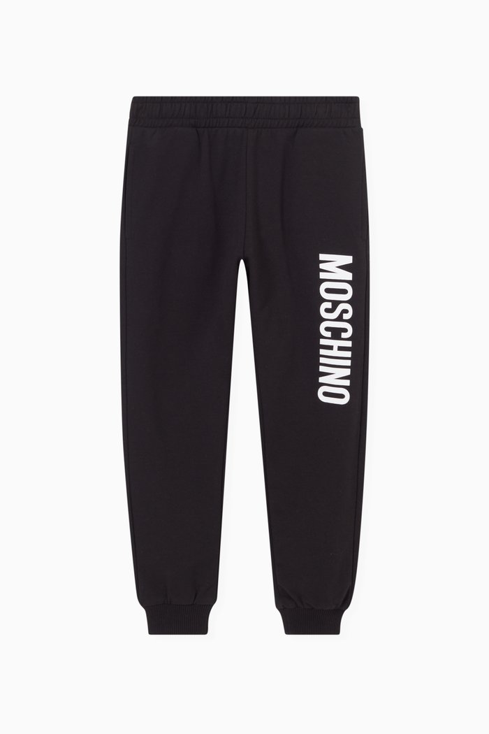 Logo Print Sweatpants in Cotton, Black