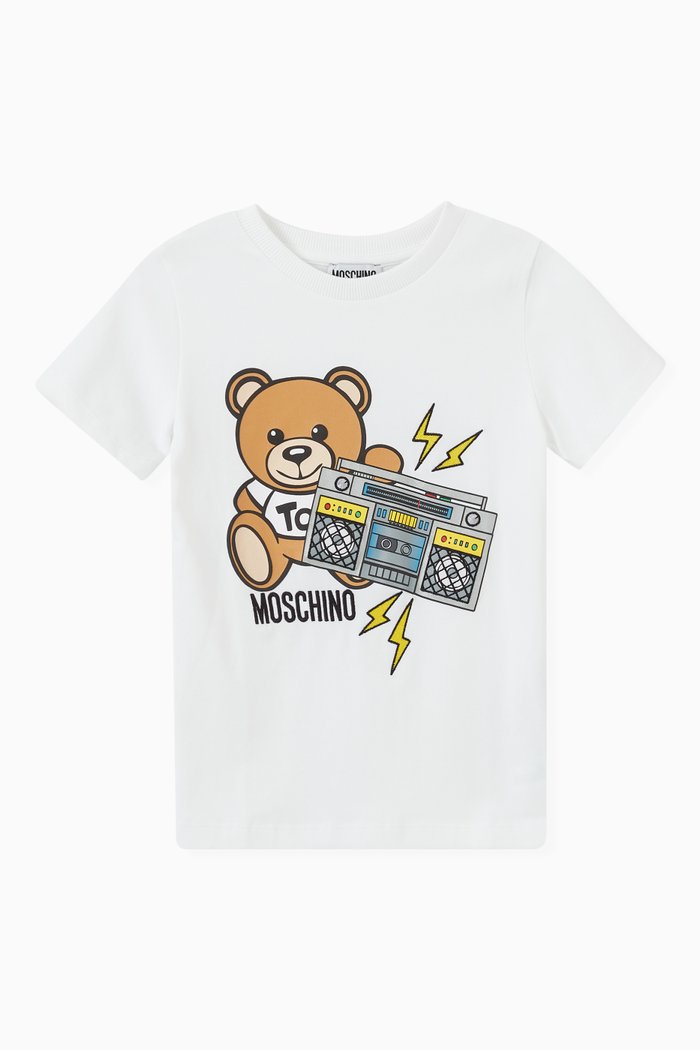 

Teddy Bear Print T-shirt in Cotton, White