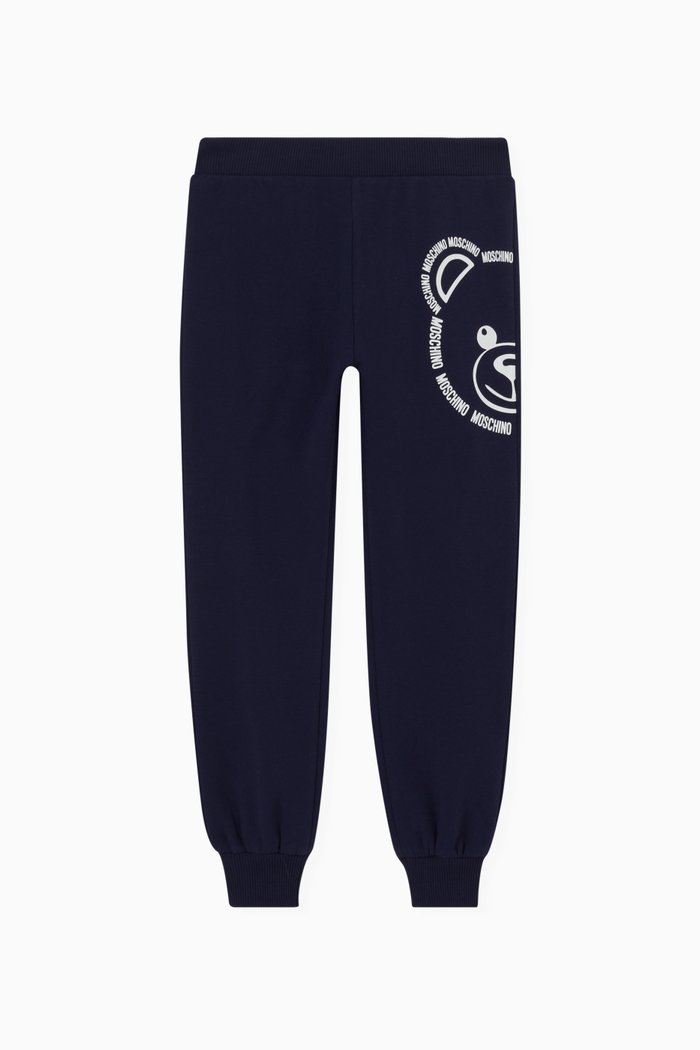 

Teddy Bear Logo Joggers in Fleece, Blue