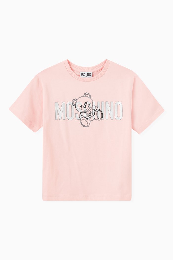 

Maxi Teddy Logo T-shirt in Cotton, Pink