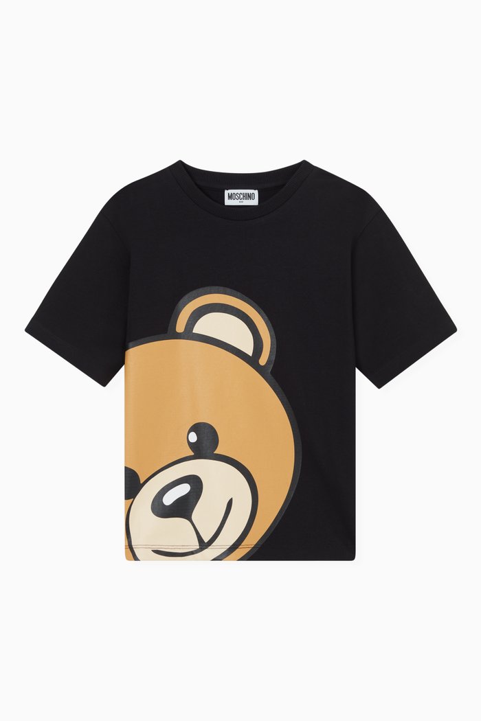 

Teddy Bear Maxi T-shirt in Cotton, Black