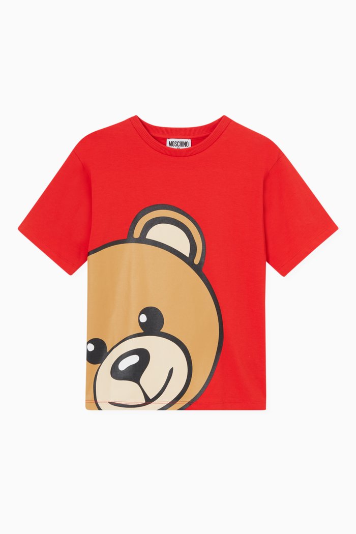 

Teddy Bear Maxi T-shirt in Cotton, Red