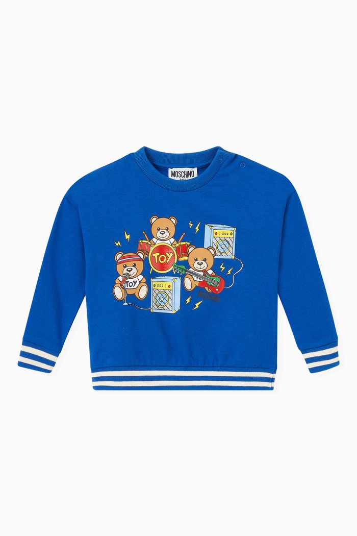 

Toy Bear Music Sweatshirt in Cotton, Blue