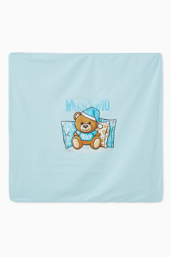 

Teddy Bear with Pillow Blanket in Fleece, Blue
