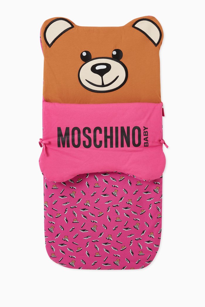 

Teddy Bear with Pillow Sleeping Bag in Cotton, Pink