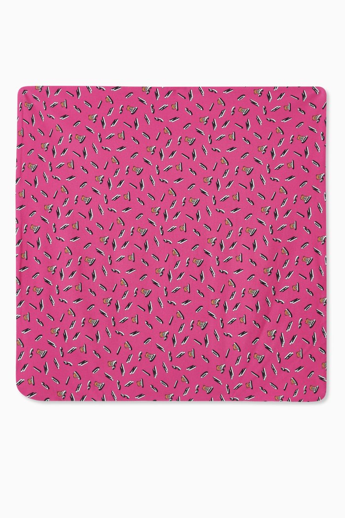 

Logo Print Blanket in Cotton, Pink