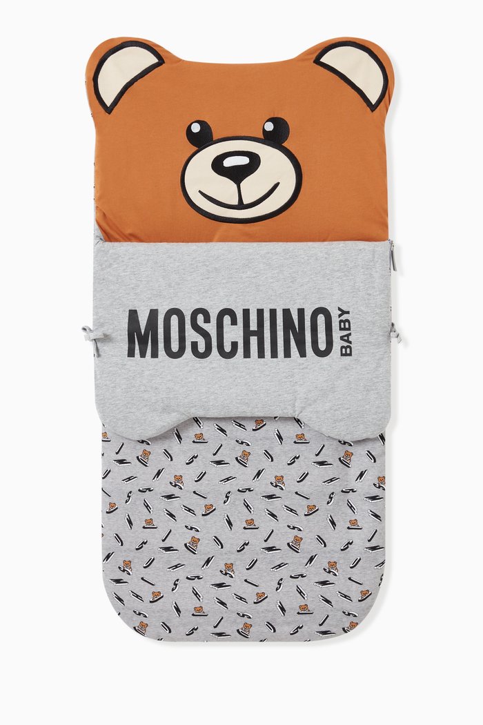 

Teddy Bear Sleeping Bag in Cotton, Grey