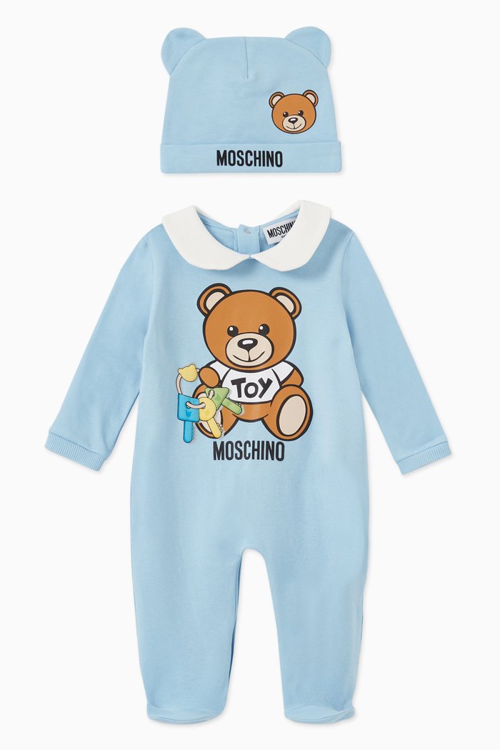 Toy Keys Teddy Babysuit & Hat Set, Blue