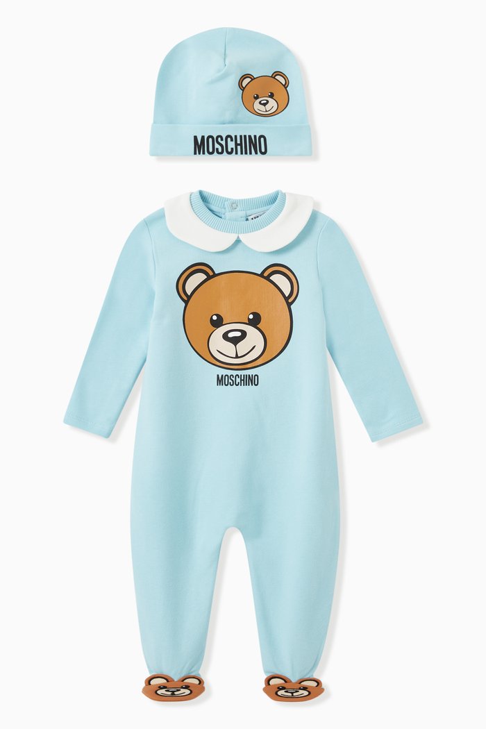 

Teddy Bear Babysuit & Hat Set, Blue