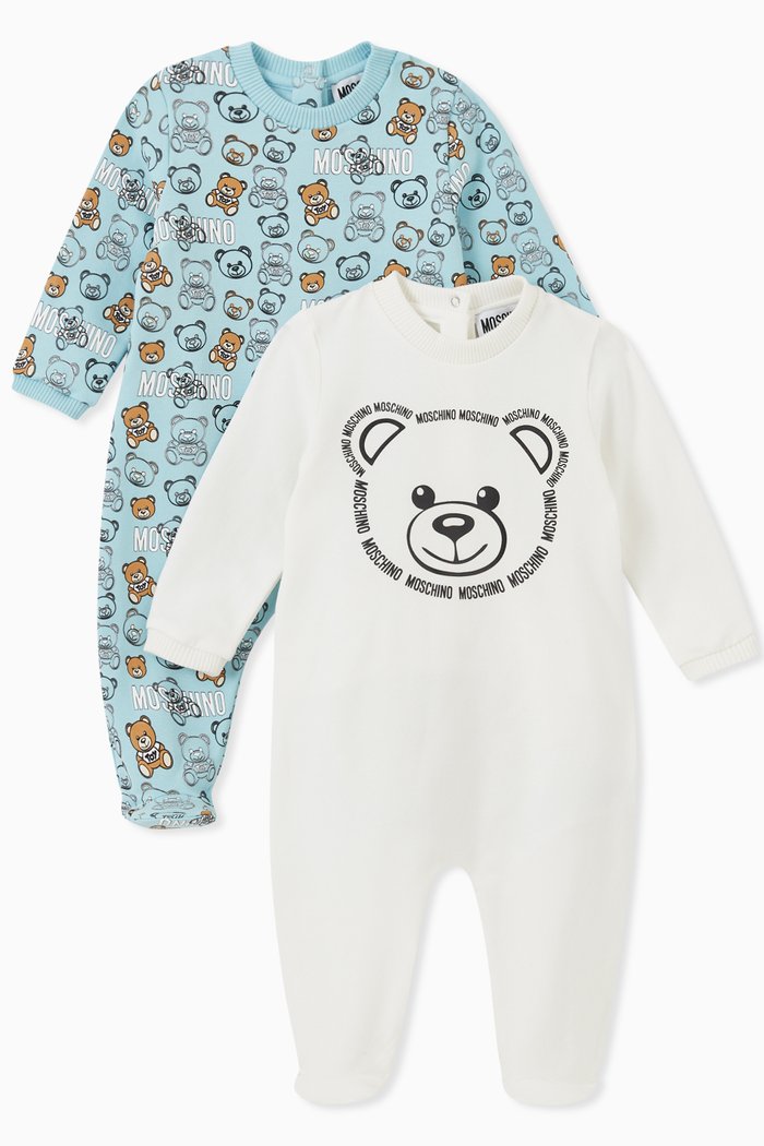 

Teddy Bear Romper in Cotton, Set of 2, Multicolour