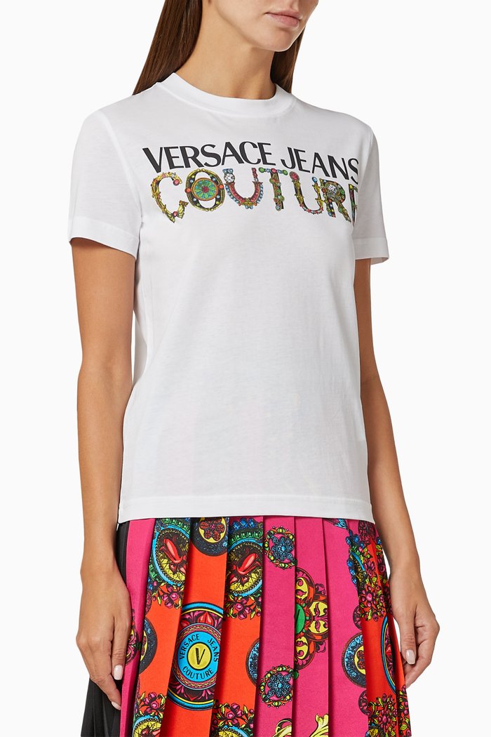 Logo Bijoux T-shirt in Cotton, White