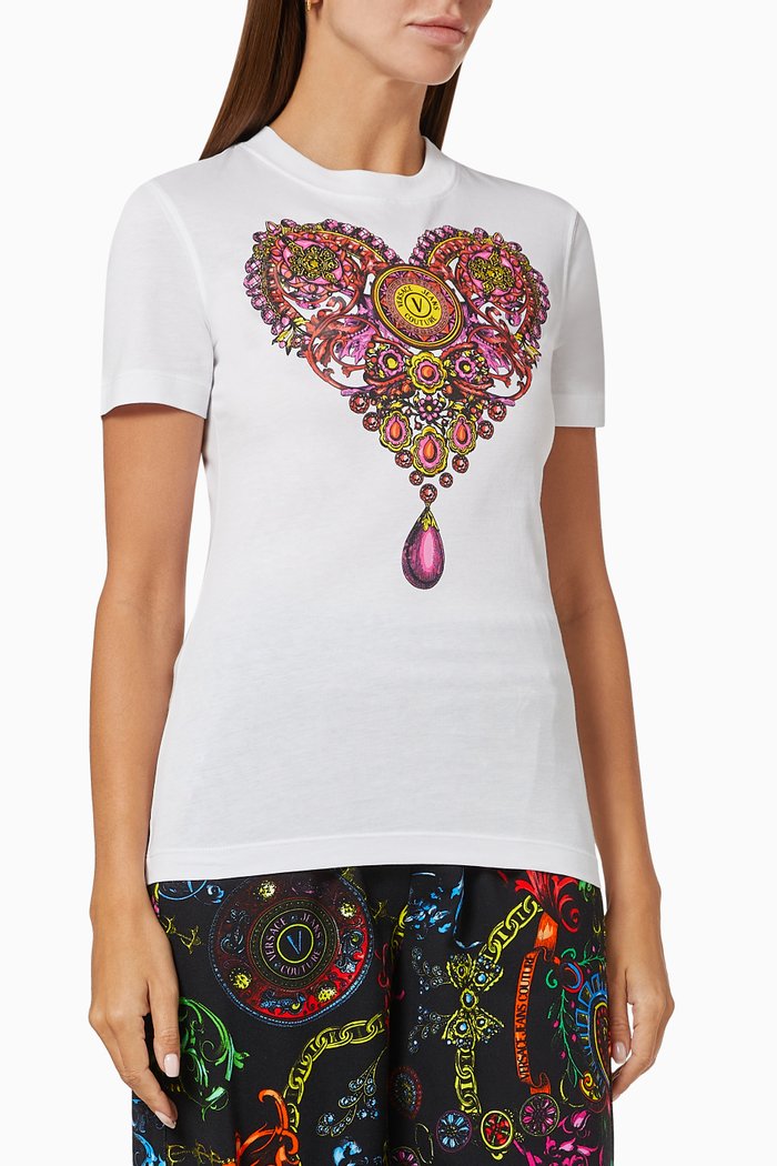 

Regalia Print T-shirt in Cotton, White