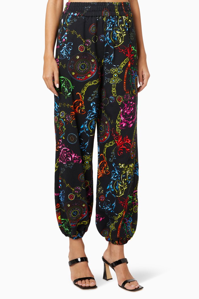 

Regalia Baroque Print Sweatpants in Cotton, Black