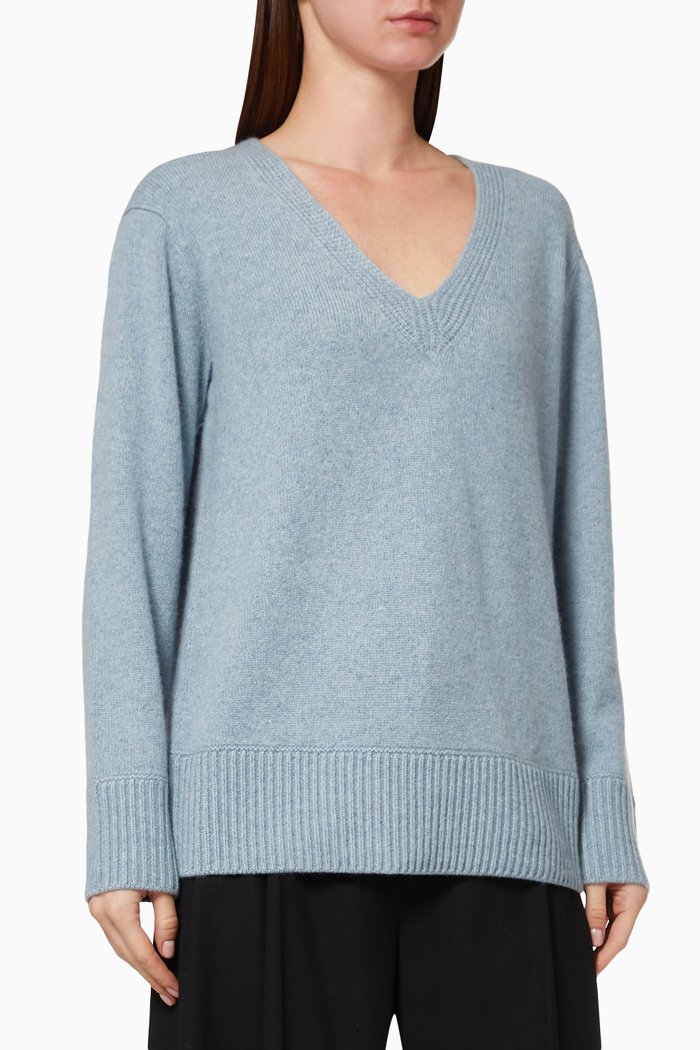 

V-neck Tunic in Cashmere, Grey