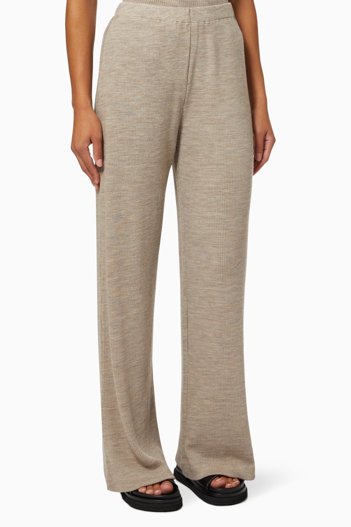 

Lounge Pants in Rib Knit, Neutral