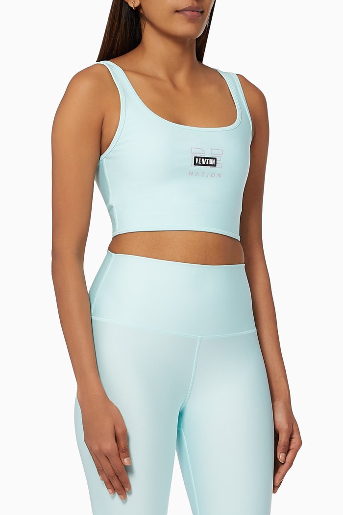 

Grand Stand Sports Bra in Recycled Polyester, Blue