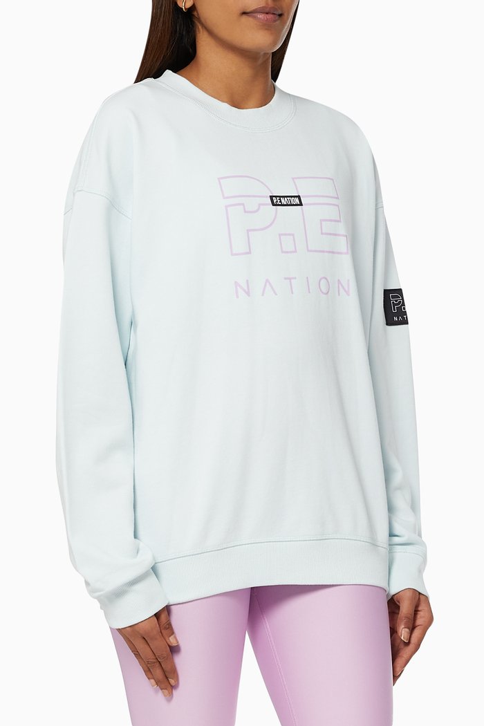

Heads Up Sweatshirt in Organic Cotton, Blue