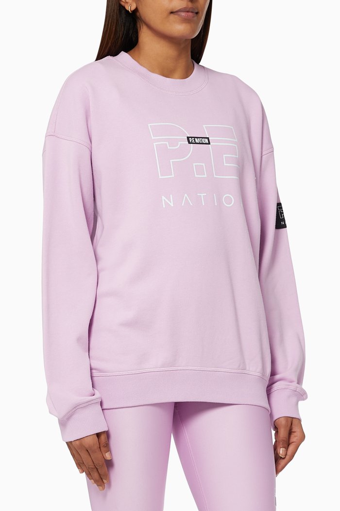 

Heads Up Sweatshirt in Organic Cotton, Purple