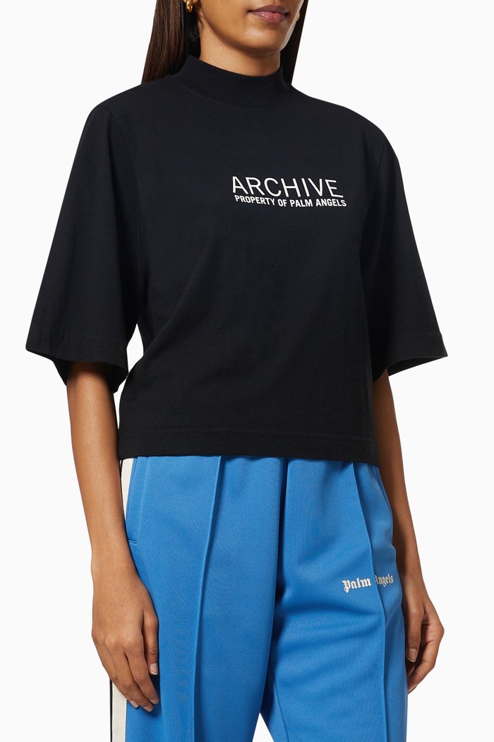 

Archive Crop T-shirt in Cotton Jersey, Black