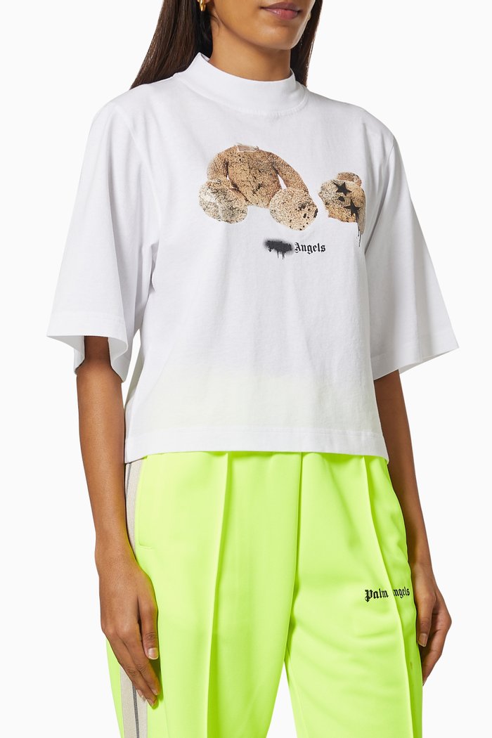 

Sprayed Bear T-shirt in Cotton Jersey, White