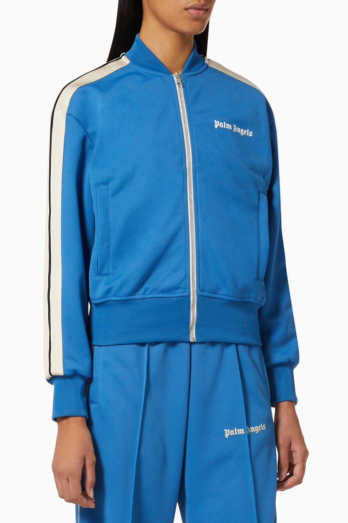 

Bomber Track Jacket in Technical Knit, Blue