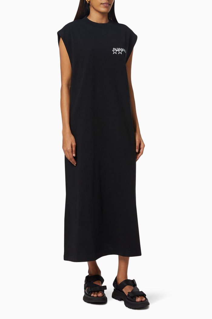 

Stars & Palms T-shirt Dress in Cotton Jersey, Black