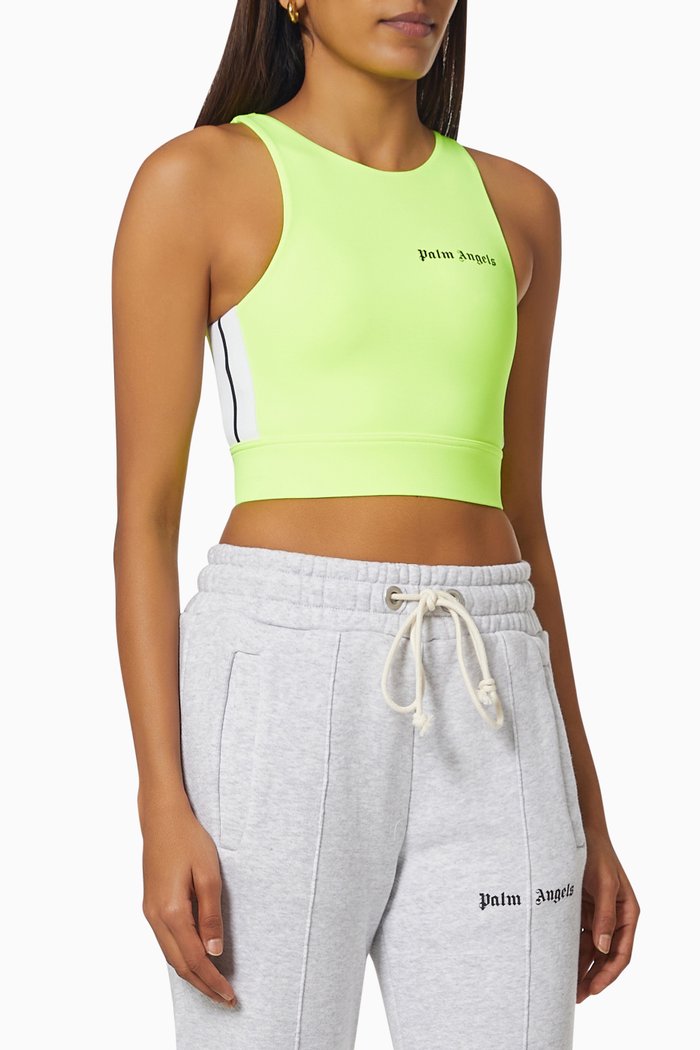 

Track Crop Top in Stretch Nylon, Yellow