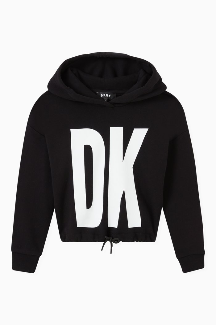 

DKNY Hooded Sweatshirt in Jersey, Black
