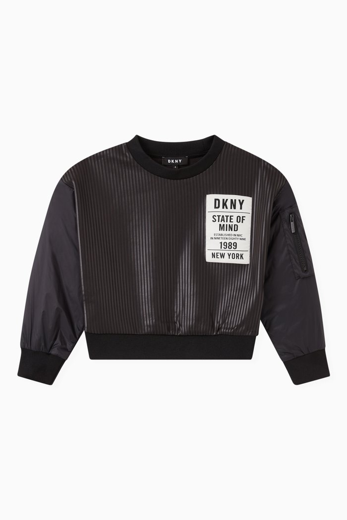 

Logo Striped Sweatshirt in Jersey, Black