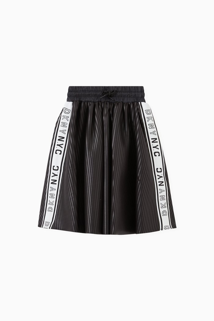 

DKNY Logo Band Skirt in Neoprene, Black