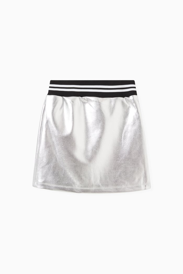 

Logo Skirt in Foil, Silver