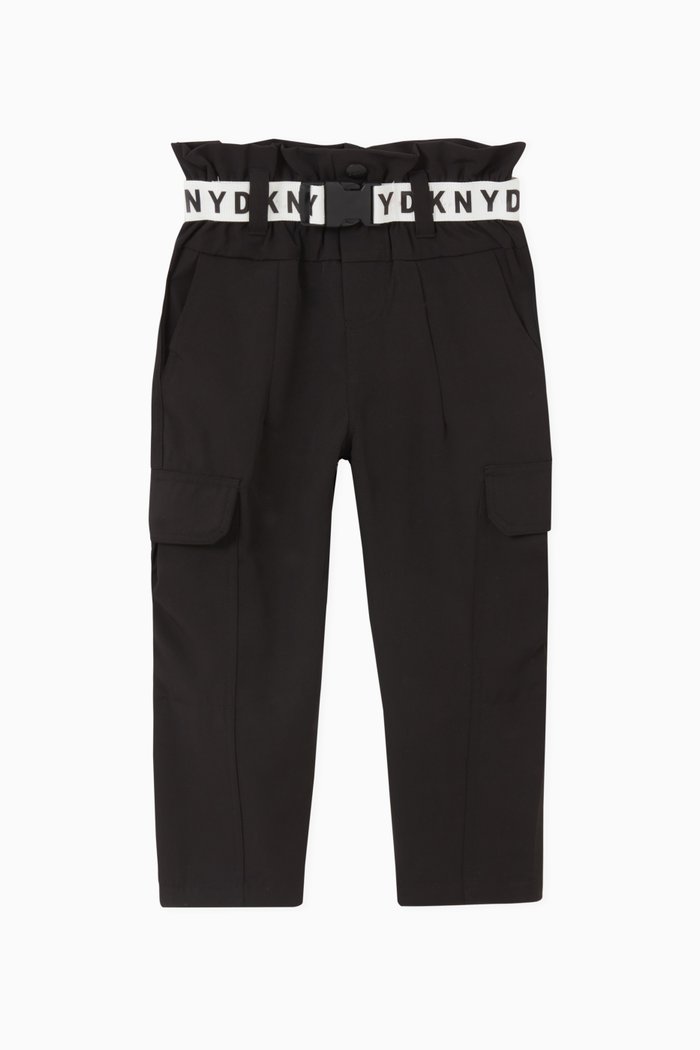 

Logo Belt Pants in Twill, Black
