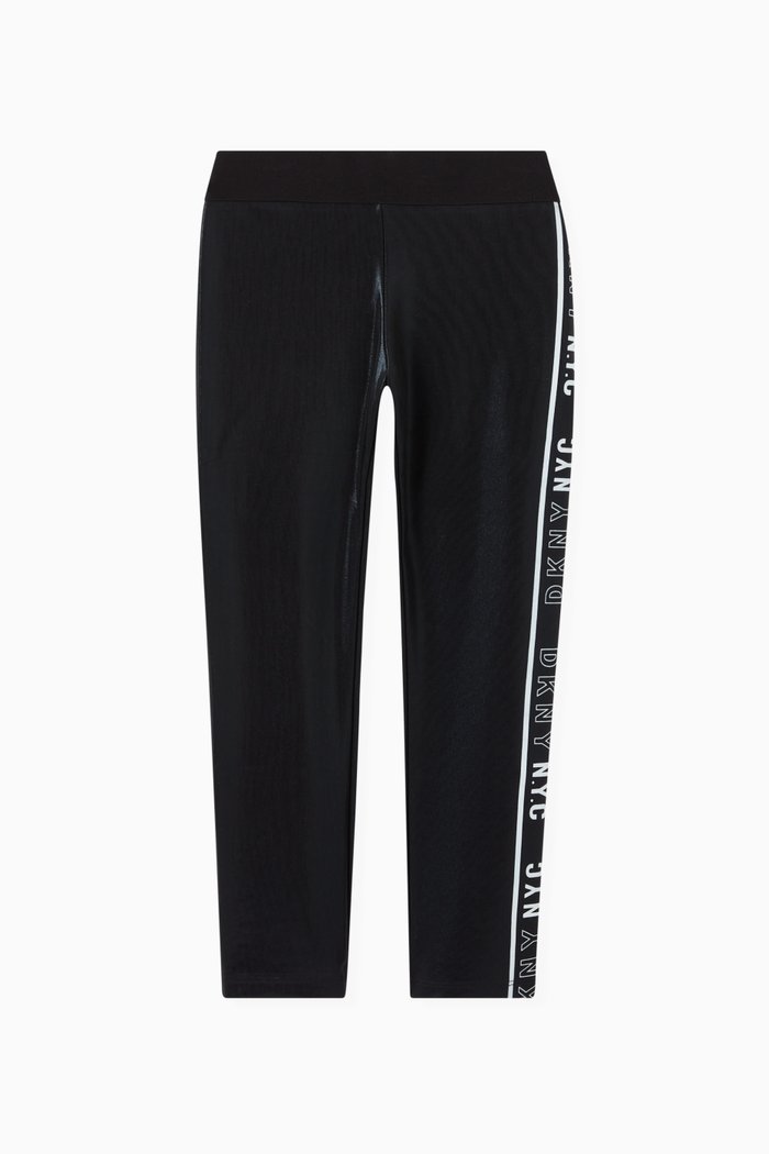 

DKNY Logo Leggings in Jersey, Black