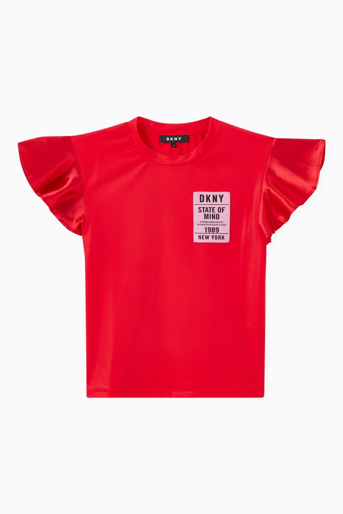 

DKNY Logo Patch T-shirt in Velvet, Red