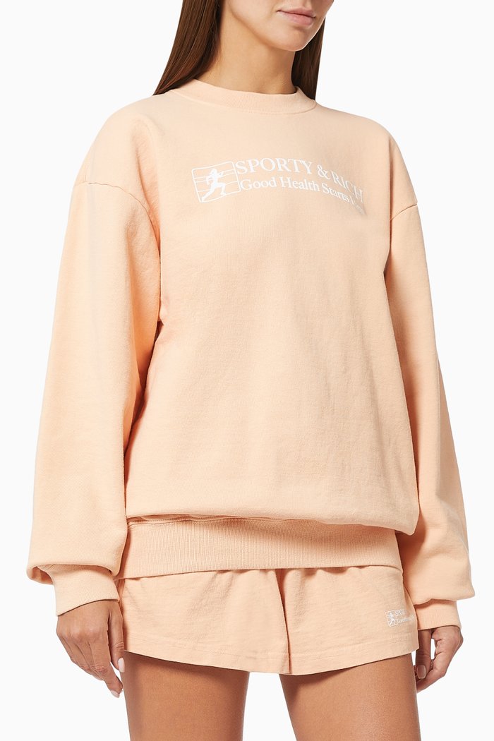 

Good Health Crewneck Sweatshirt in Cotton, Orange