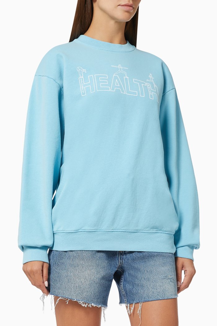 

Health & Wellness Crewneck Sweatshirt in Cotton, Blue