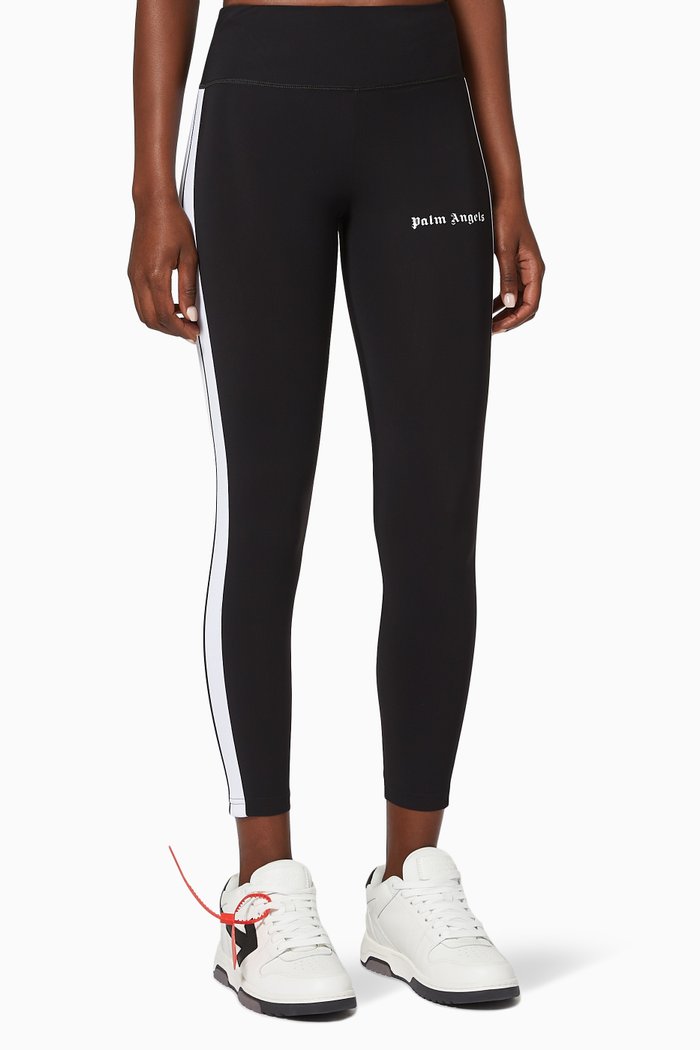 

Track Leggings in Stretch Nylon, Black