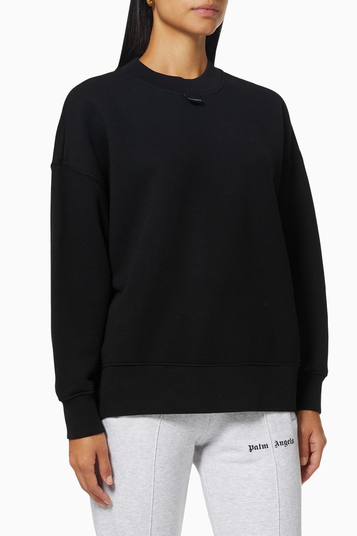 Blurry Logo Sweatshirt in Cotton Terry, Black